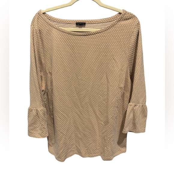 Talbots sz 2x Polka Dot Tan Women's Top - Picture 1 of 4